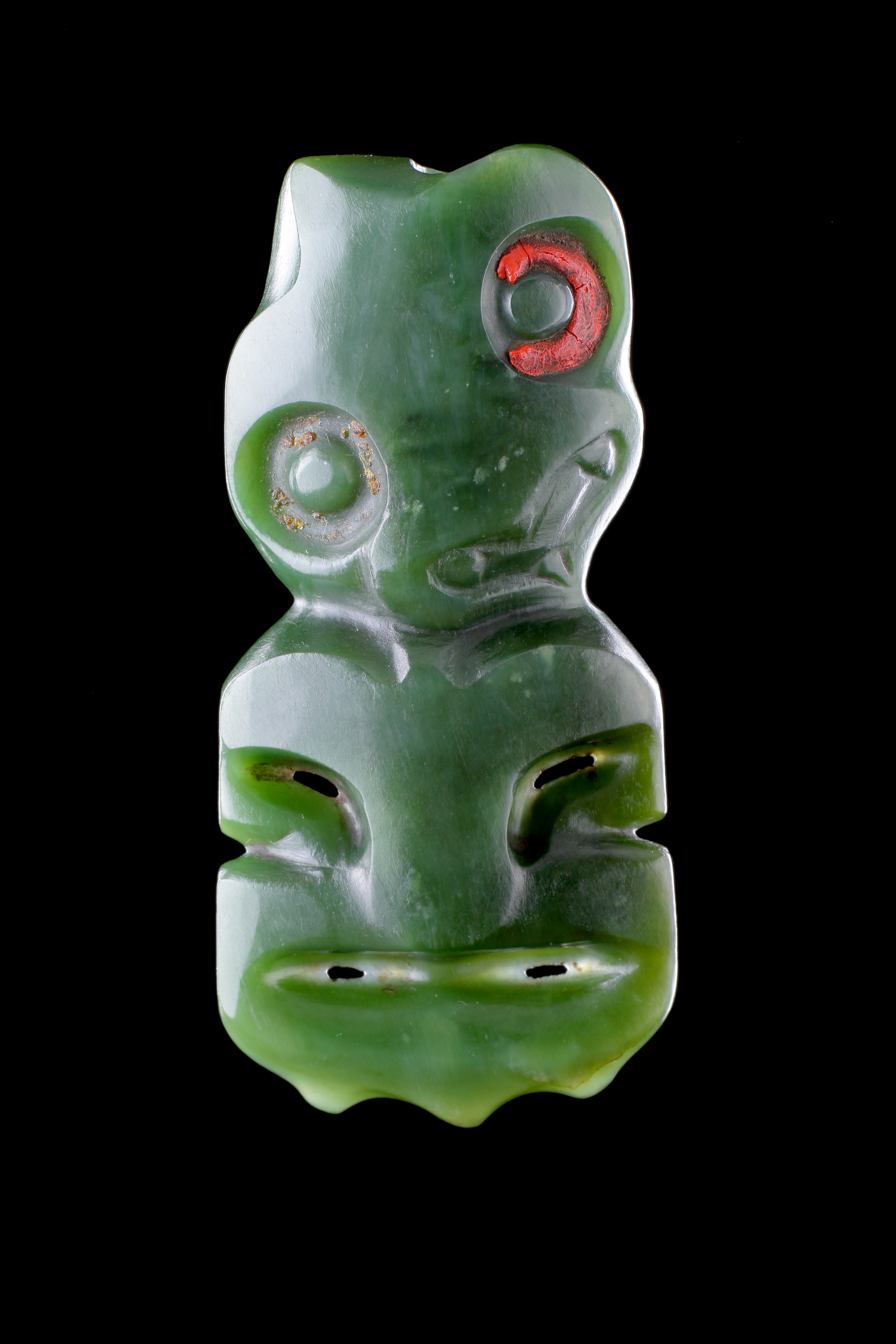 A Fine Maori Nephrite ‘Hei Tiki” Breast Pendant 